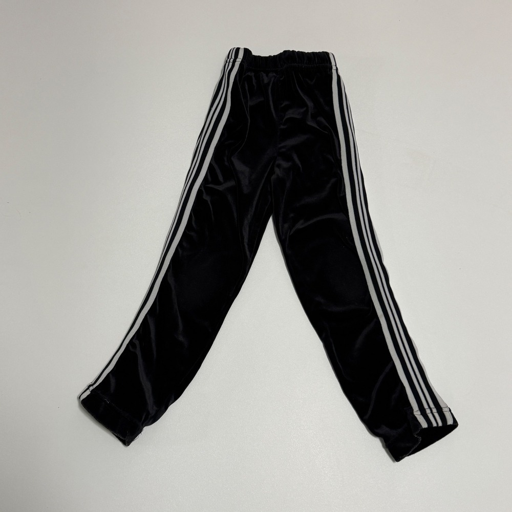 Vintage Cherry Stix Girls Track Pants Size 7/8 Black Velour Y2K Athleisure